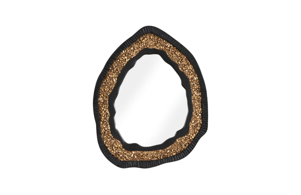 Geode Mirror, Black And Gold, Matte