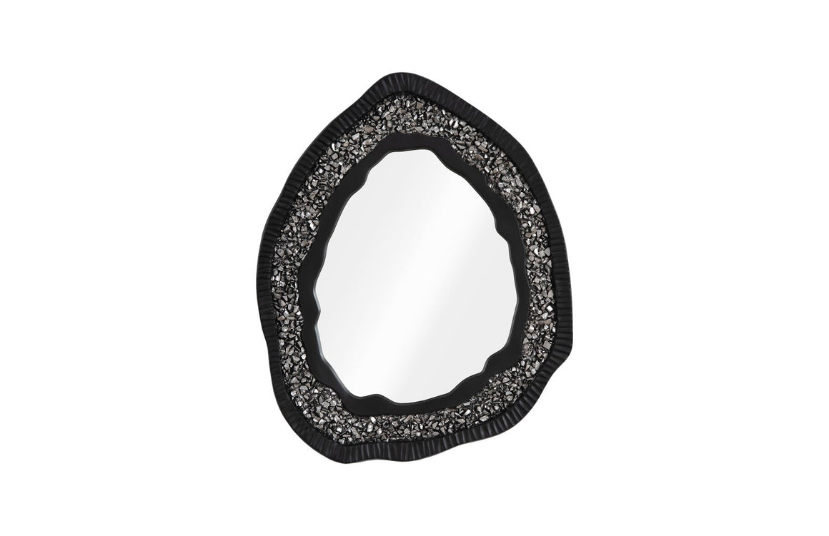 Geode Mirror, Black And Silver, Matte