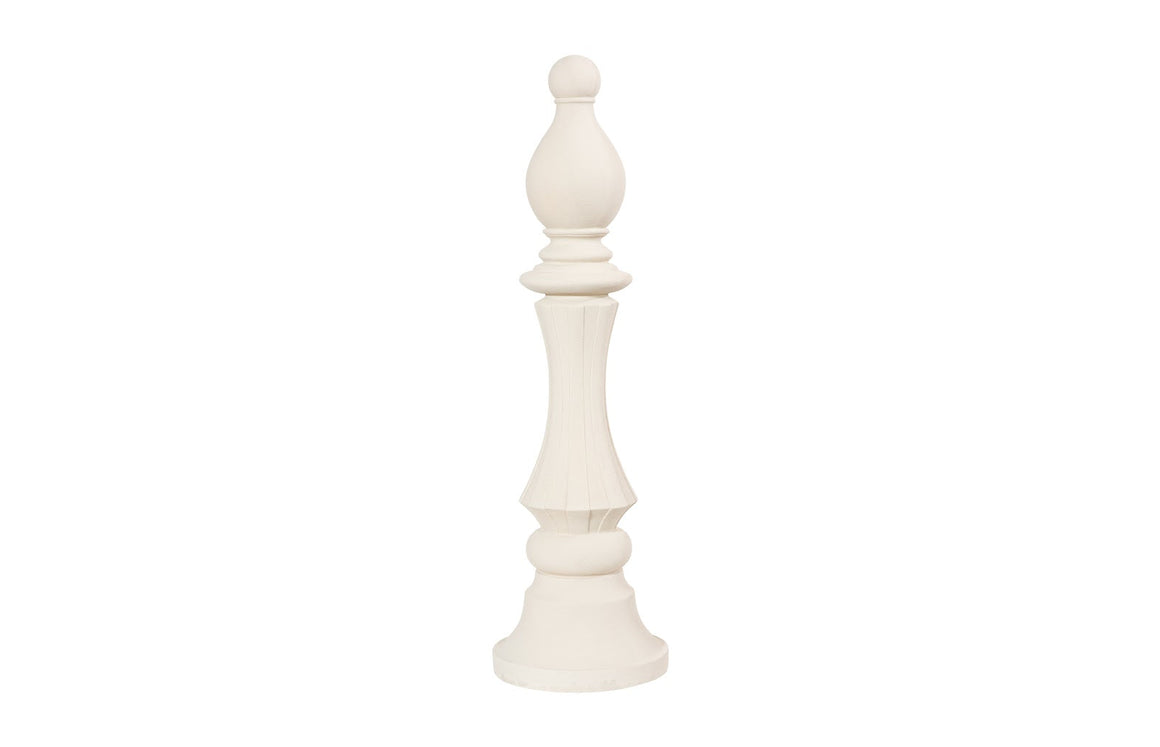 Bishop Chess Sculpture, Cast Stone White