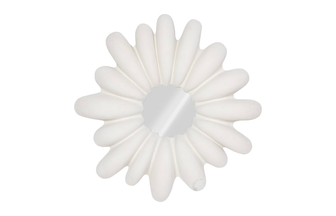 Radial Shell Mirror, White Stone