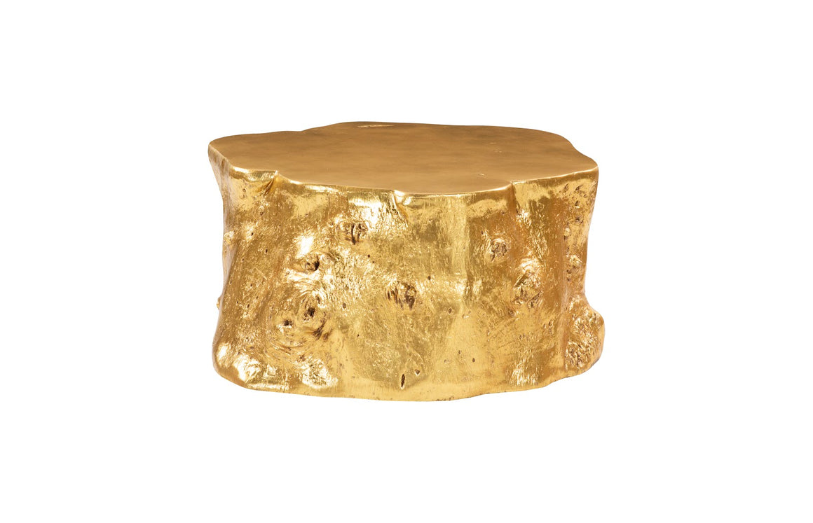 Log Coffee Table, Gold Leaf