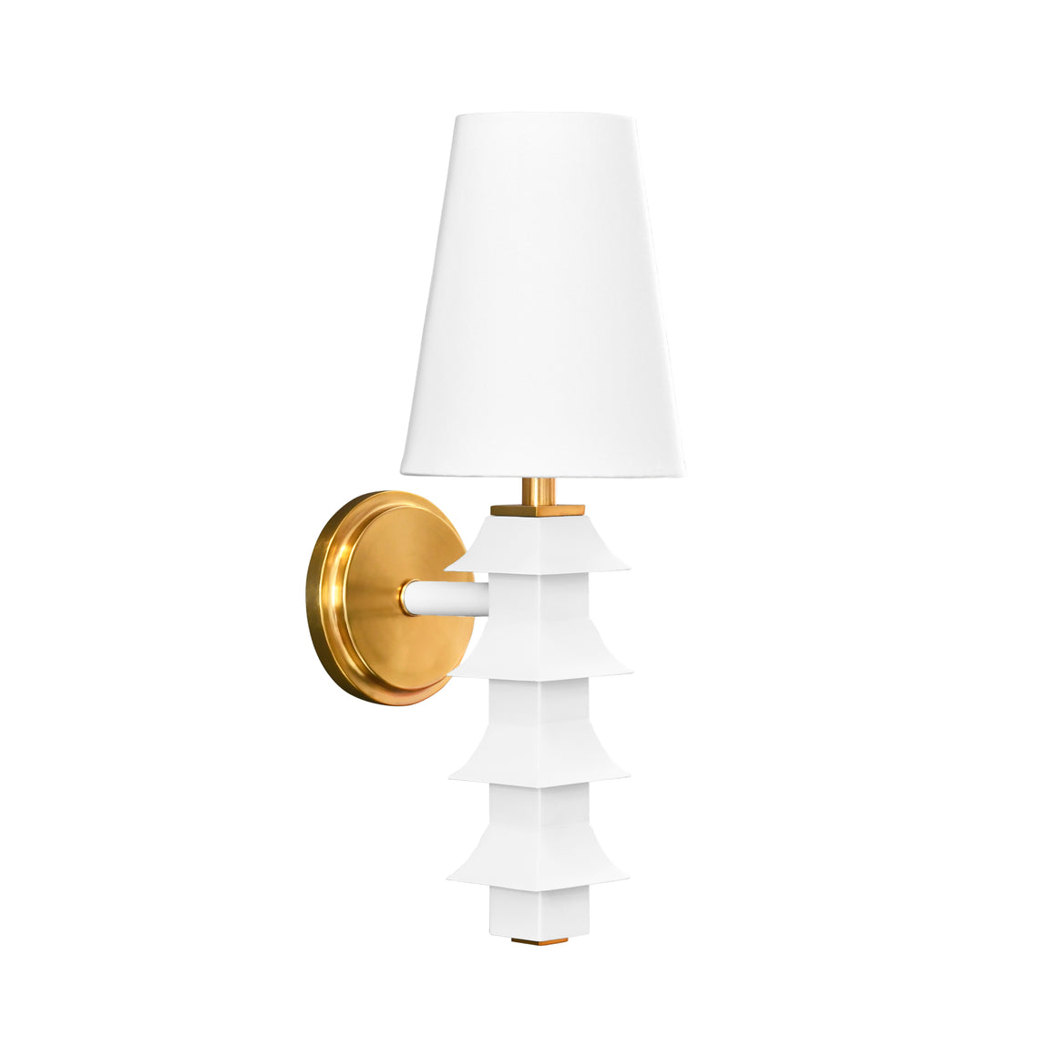 Sedona Handpainted Tole Pagoda Sconce in White