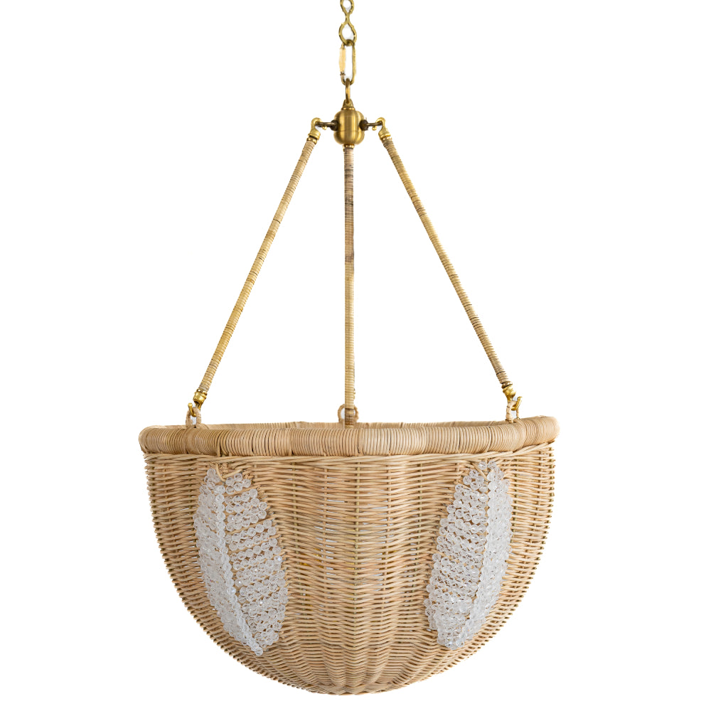 20" St. Jean Beaded Rattan Chandelier