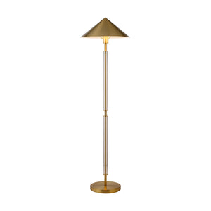Tarron Acrylic Floor Lamp with Brushed Brass Metal Shade
