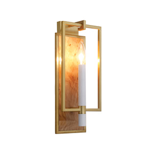 Taurus Candlestick Sconce with Burl Wood Backplate