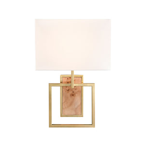 Trace Flushmount Sconce with Burl Wood Backplate
