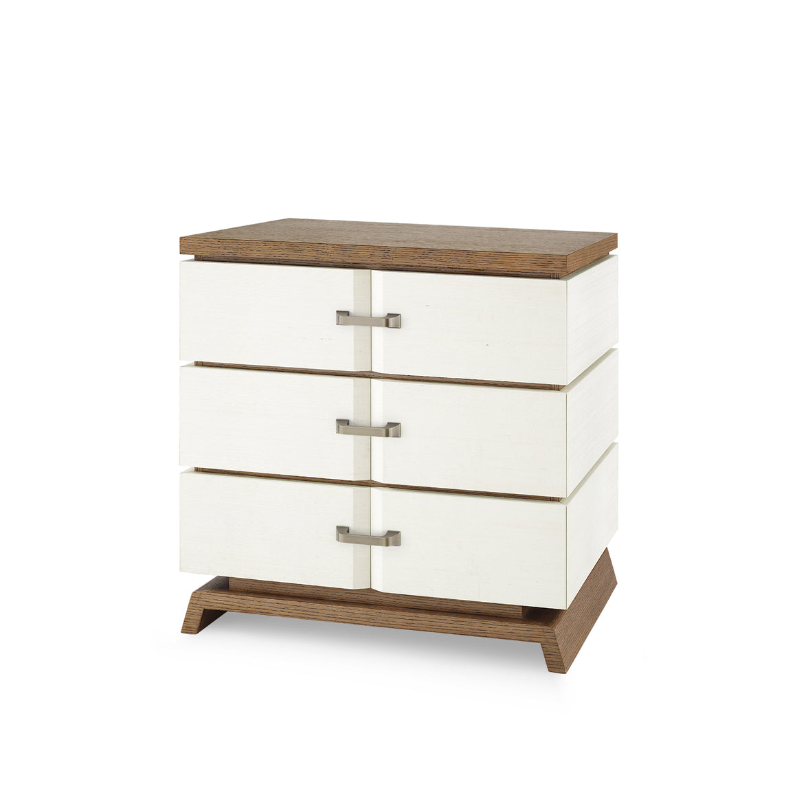 3-Drawer Side Table, Sand White, Sesame Finish Oak Veneer | Tristan Collection | Villa & House