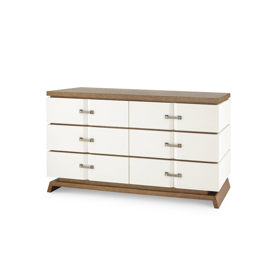 6-Drawer Side Table, Sand White, Sesame Finish Oak Veneer | Tristan Collection | Villa & House