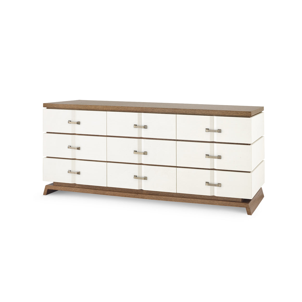9-Drawer Side Table, Sand White, Sesame Finish Oak Veneer | Tristan Collection | Villa & House