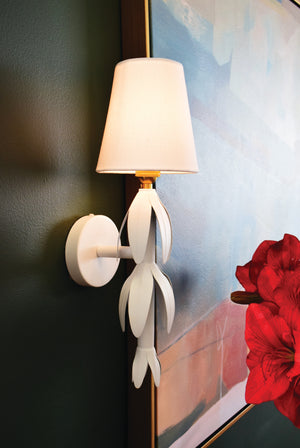 Tinsley Handpainted Petal Sconce in White