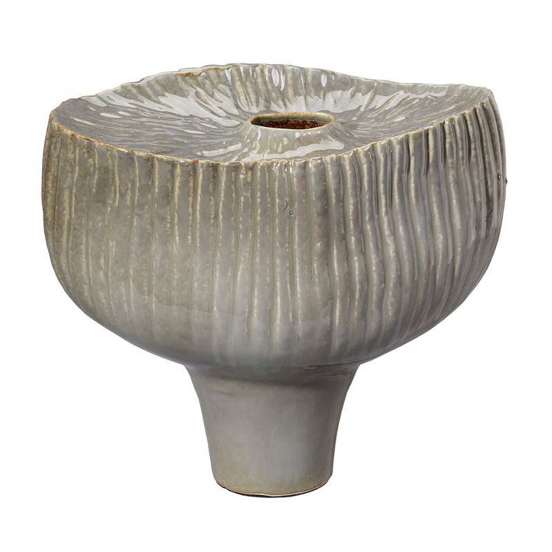 Plunge Ceramic Decorative Vessel, Grey