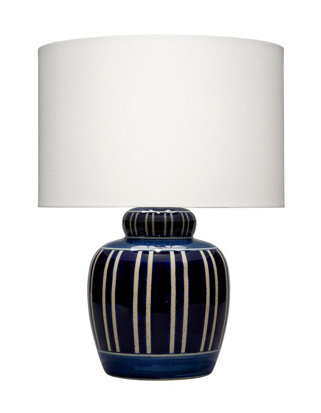 Arthur Ceramid Table Lamp, Navy Blue