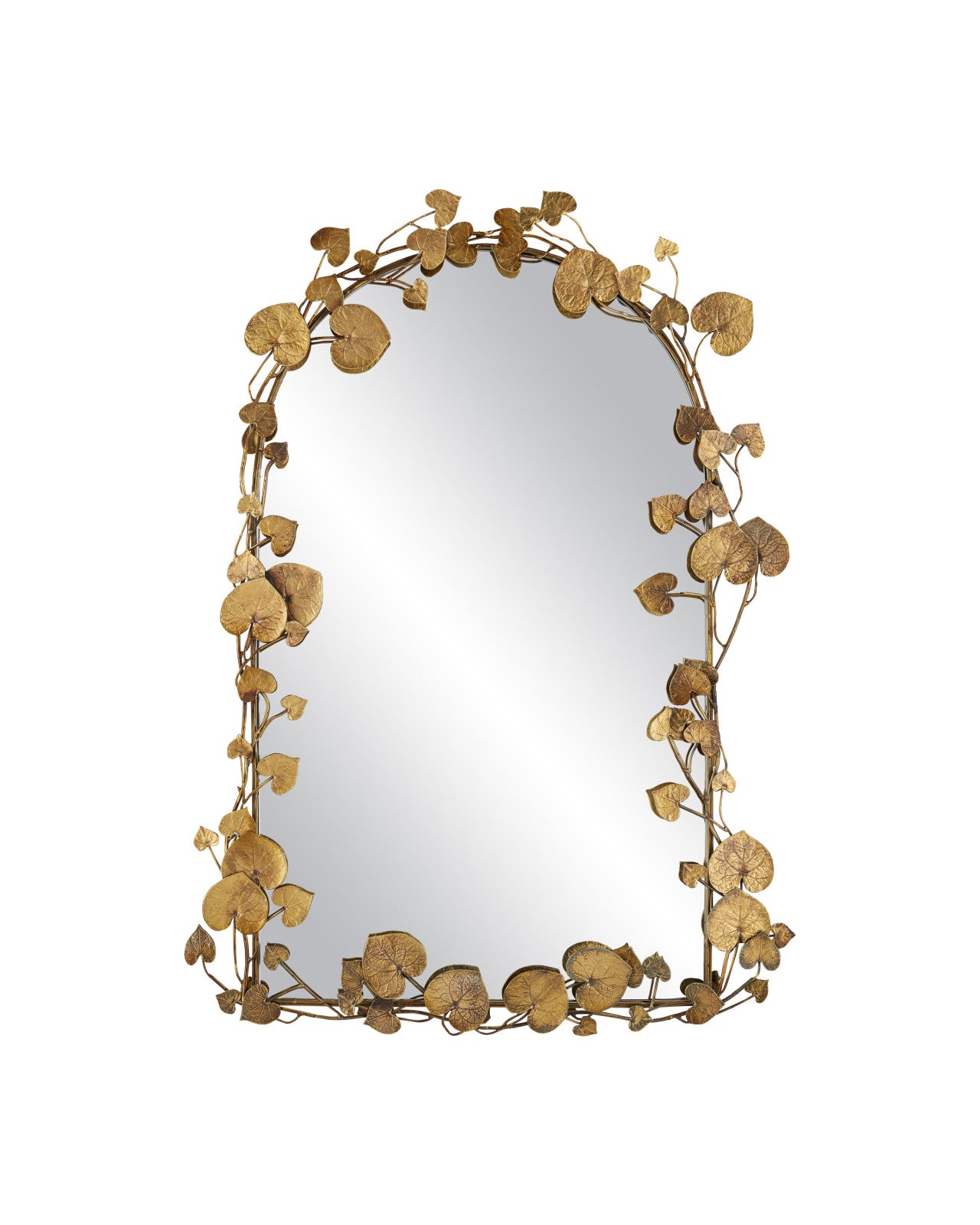 Vinna Arch Brass Leaves Mirror