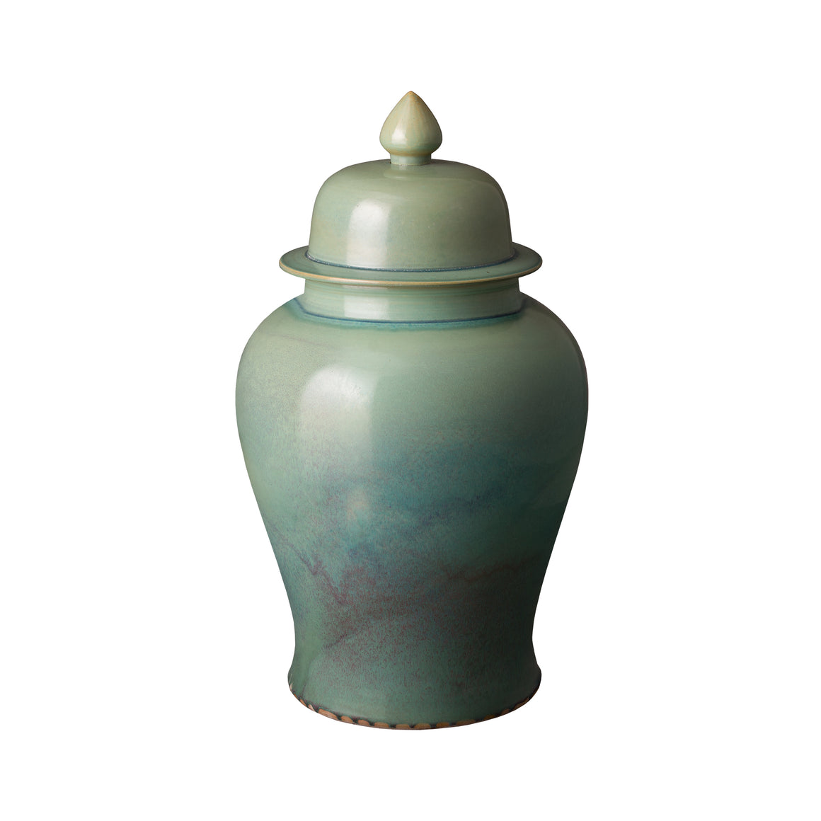 Temple Jar with a Jade Fusion Glaze