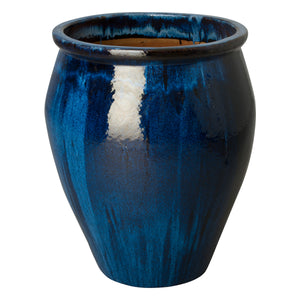 Large Glazed Ceramic Planter - Royal Blue
