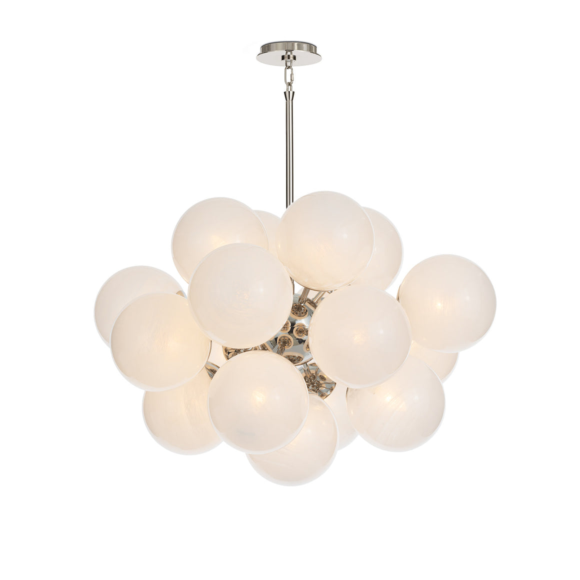 Shine Chandelier (Polished Nickel with Swirl Glass)