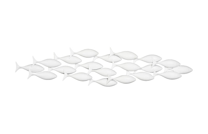 School of Fish Wall Art, Matte White