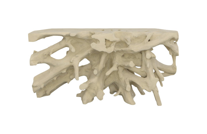 Beau Cast Root Console Table, Roman Stone