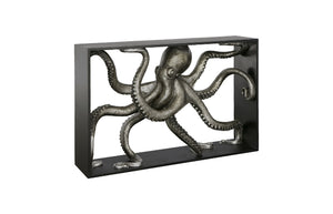 Octo Framed Console Table, Wood Frame, Silver Leaf