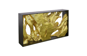 Cast Root Framed Console Table, Wood Frame, Resin, Gold Leaf