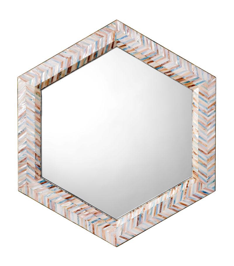 Academy Mother of Pearl Hexagon Wall Mirror