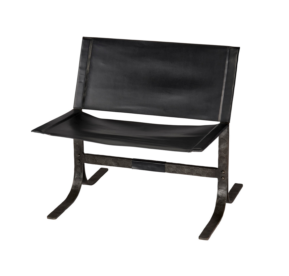Alessa Sling Chair in Black Leather