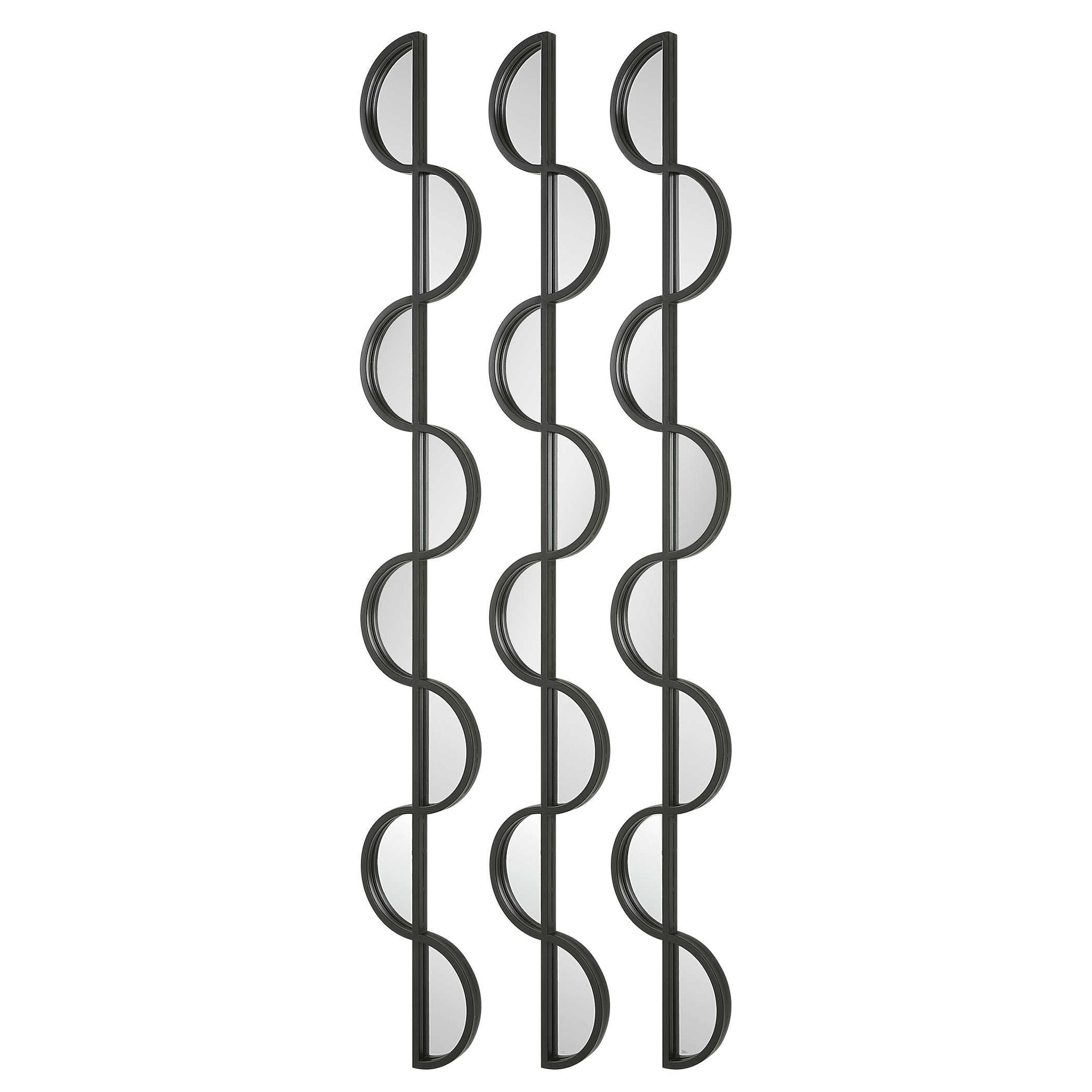 Wisp Mirrored Iron Wall Decor, S/3
