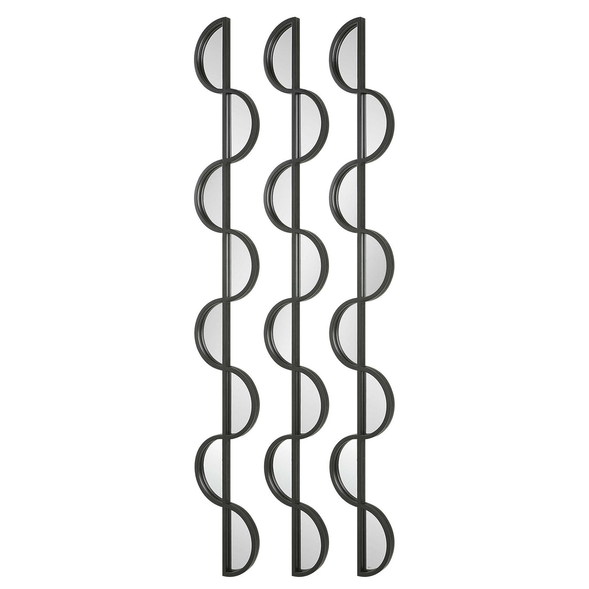 Wisp Mirrored Iron Wall Decor, S/3
