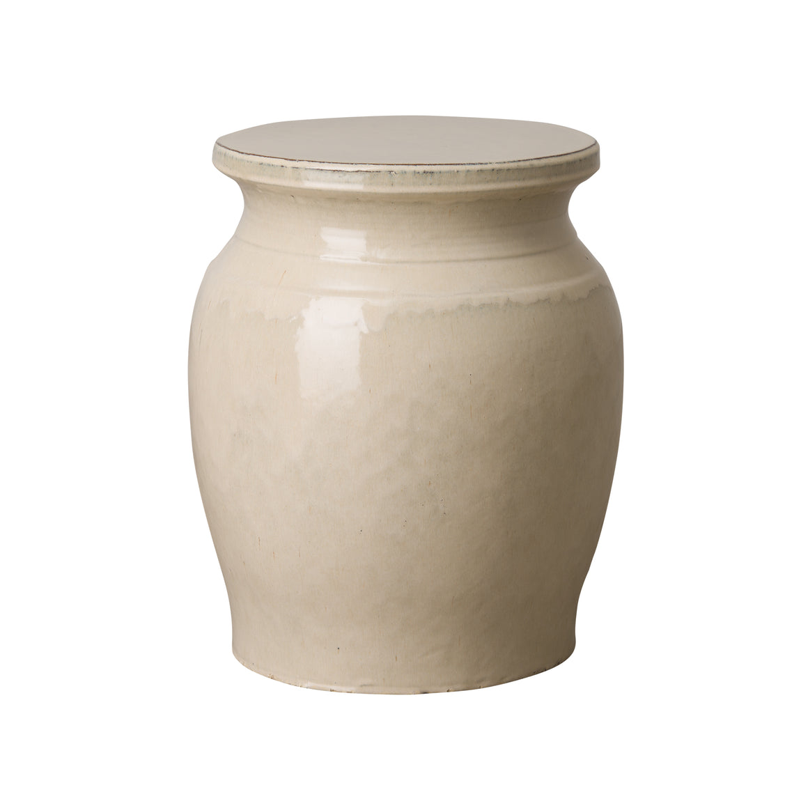 Koji Garden Stool/Table with a Cream Glaze