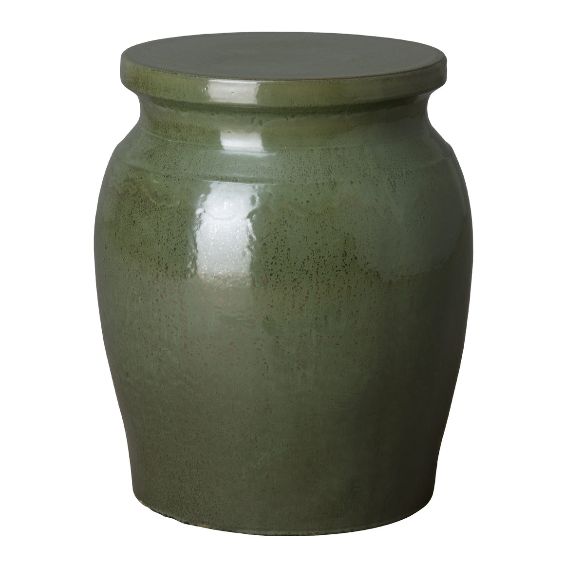 Large Koji Garden Stool/Table with a Metallic Green Glaze