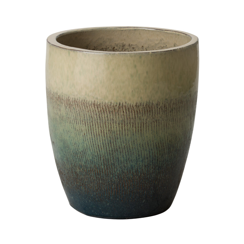 Medium Ceramic Bullet Planter - Bayside Green Ombre