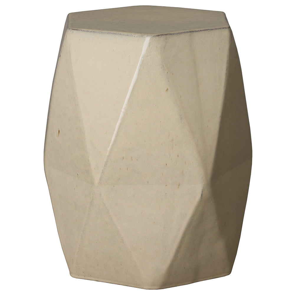 Faceted Garden Stool – Cream