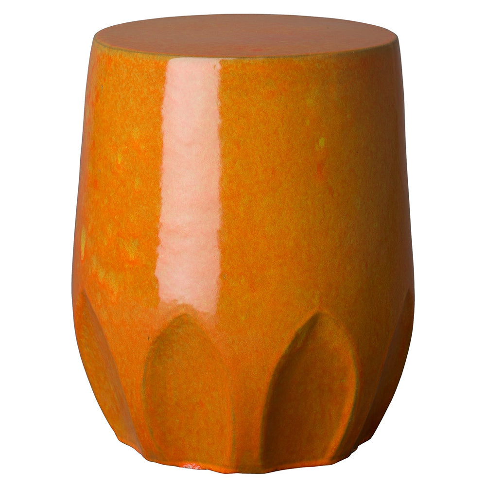 Calyx Relief Garden Stool – Burnt Orange