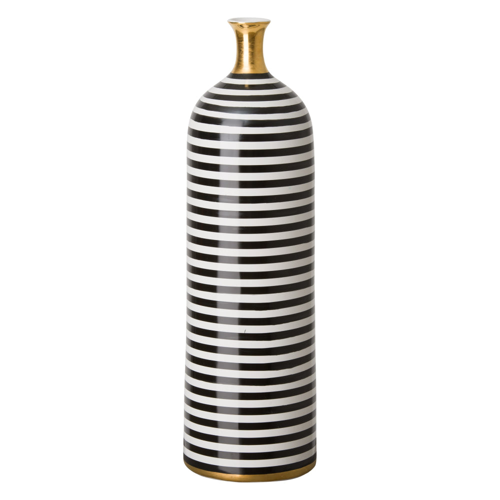 Tall Ceramic Bottle - Black & White