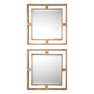 Small Square Framed Mirrors – Set of 2