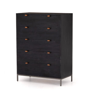 Trey 5 Drawer Dresser-Black Wash Poplar