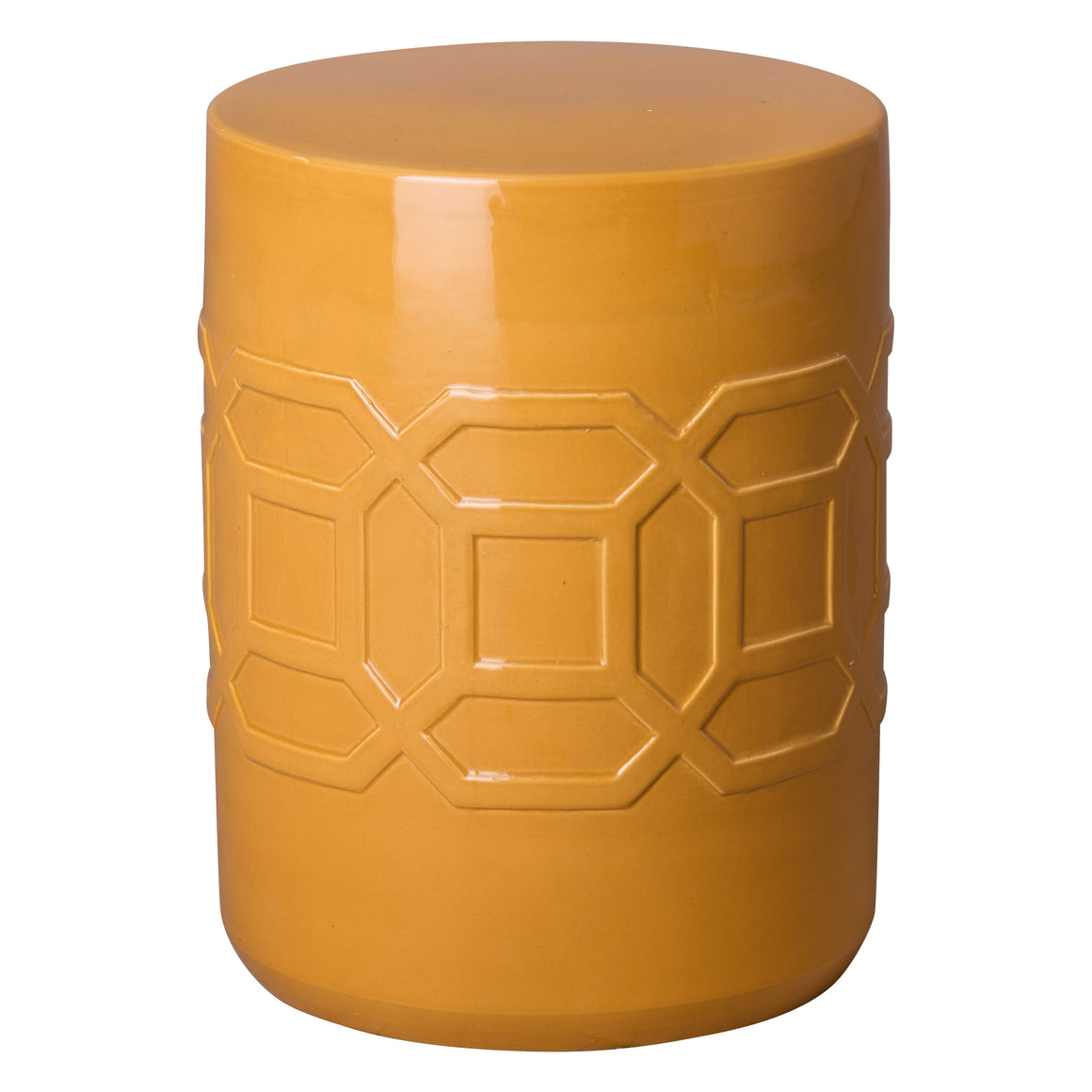 Axton Ceramic Garden Stool/Table with a Butterscotch Glaze