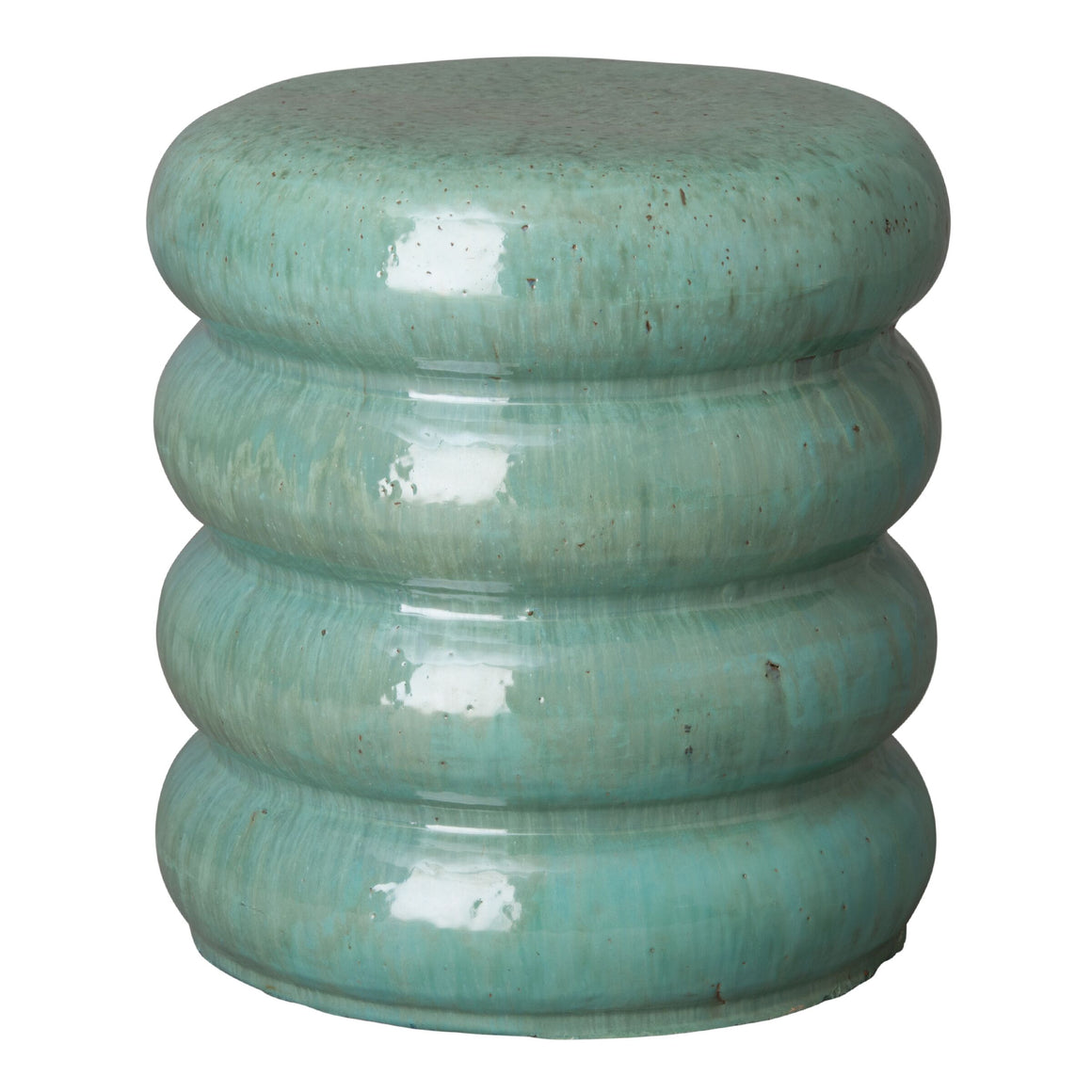 Stacked Disks Garden Stool  - Jade Green