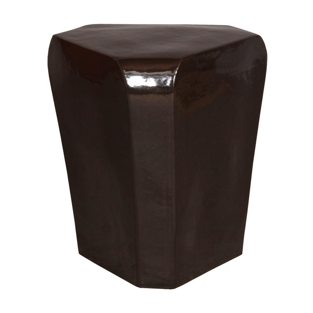 Triangle Ceramic Garden Stool – Black