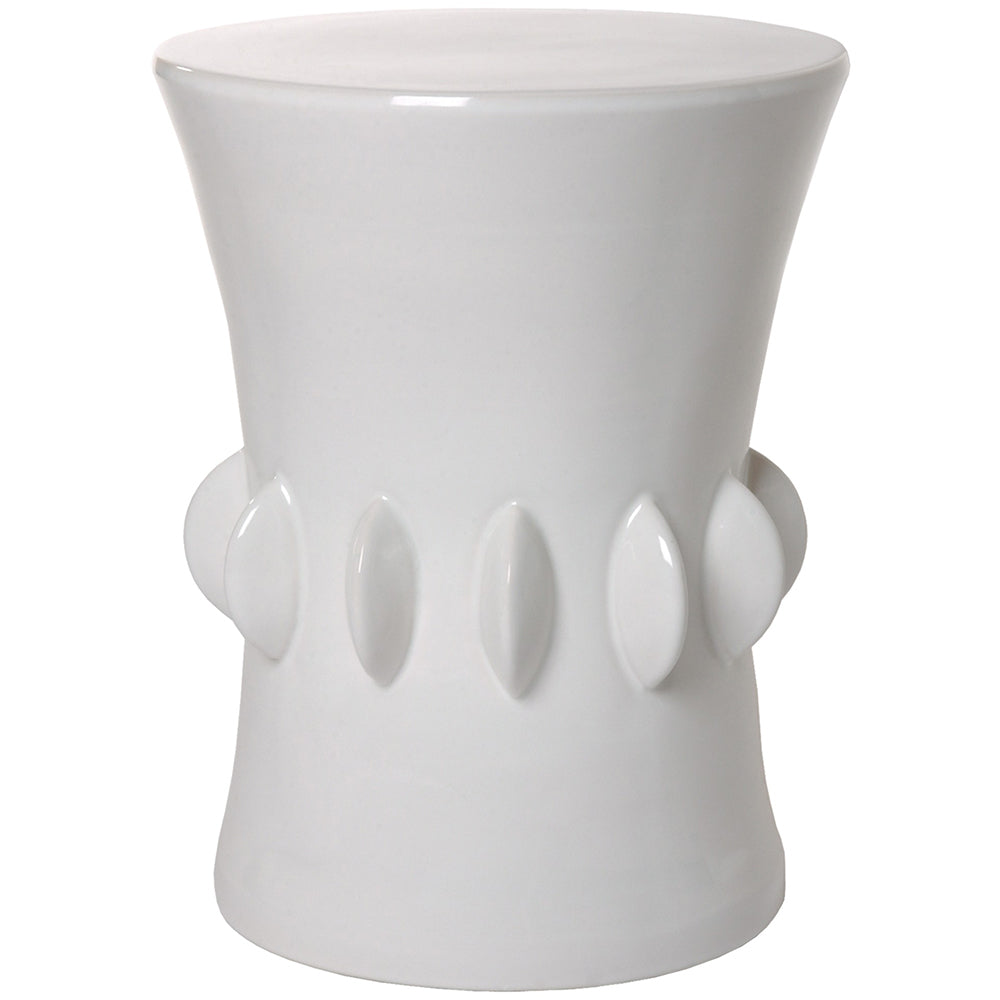 Large Jewel Garden Stool - White