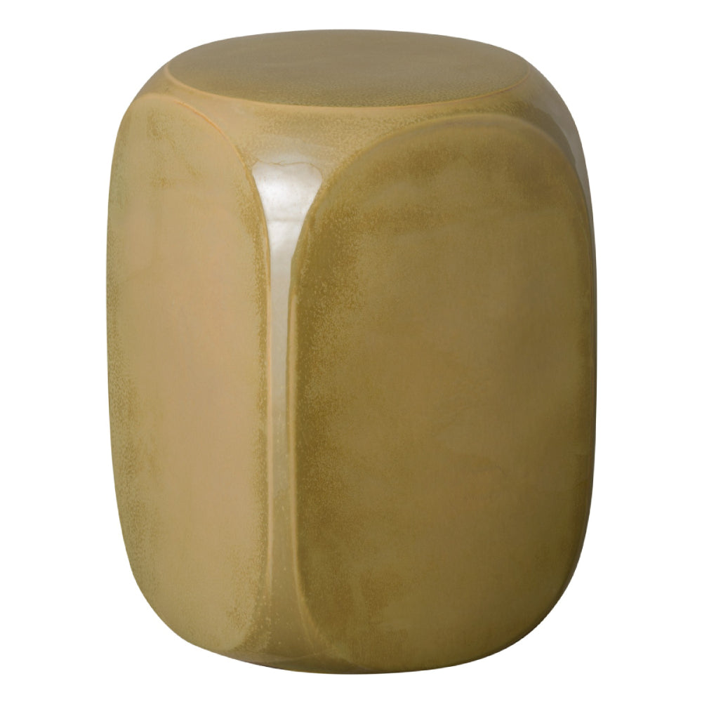 Dice Rounded Corners Garden Stool – Desert Brown Glaze