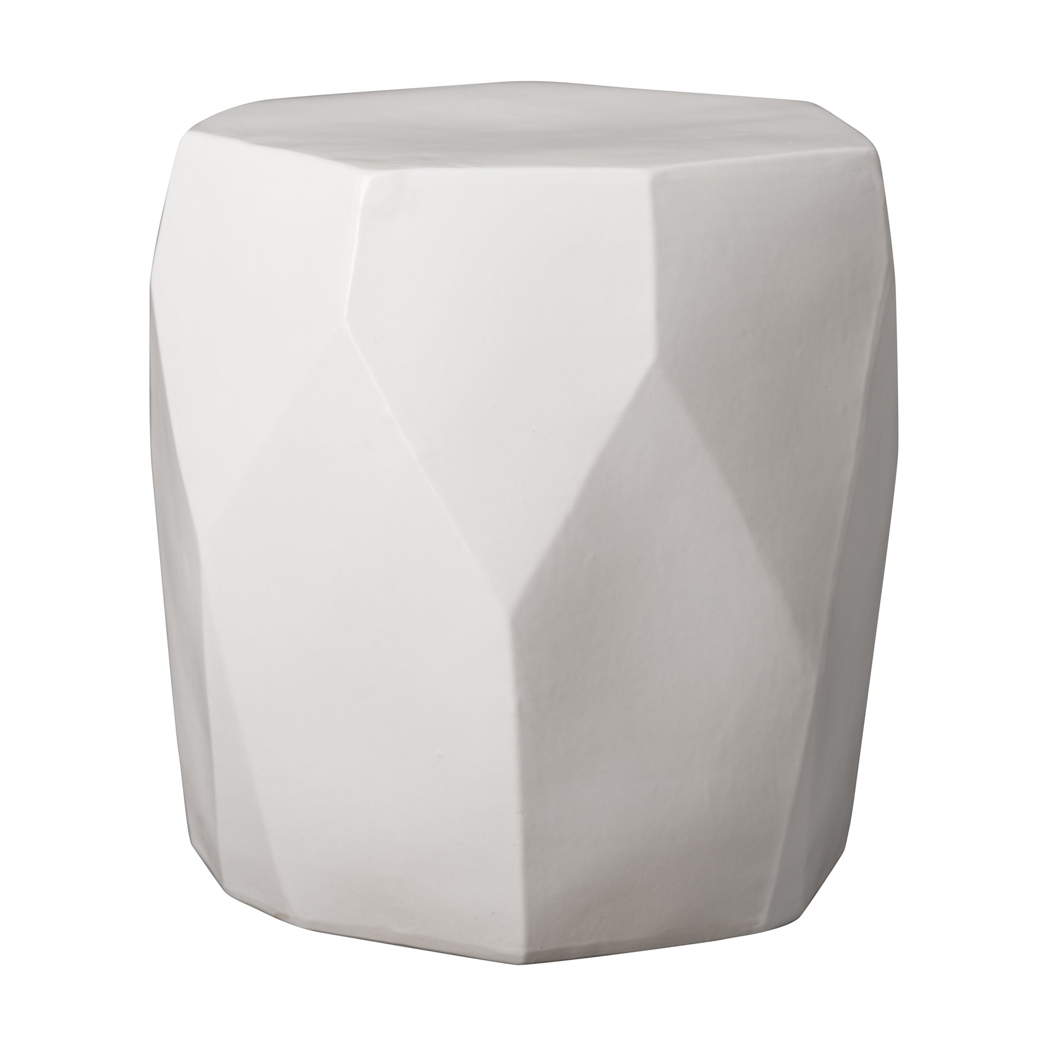 Facet Garden Stool - White
