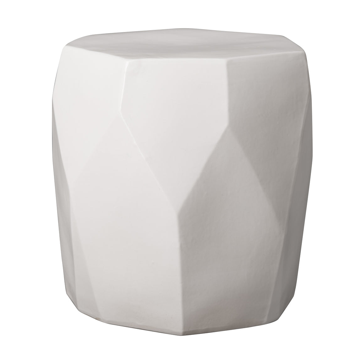 Facet Garden Stool - White