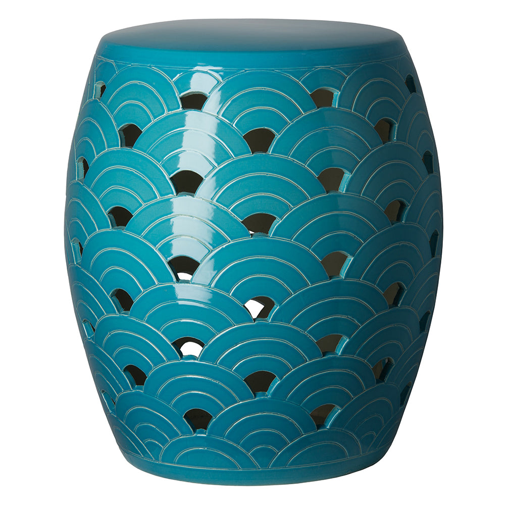 Wave Garden Stool - Turquoise
