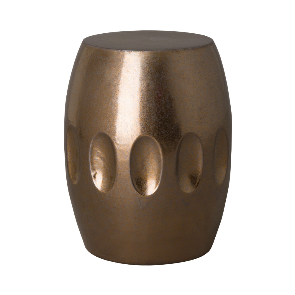 Orion Garden Stool – Metallic Gold Glaze