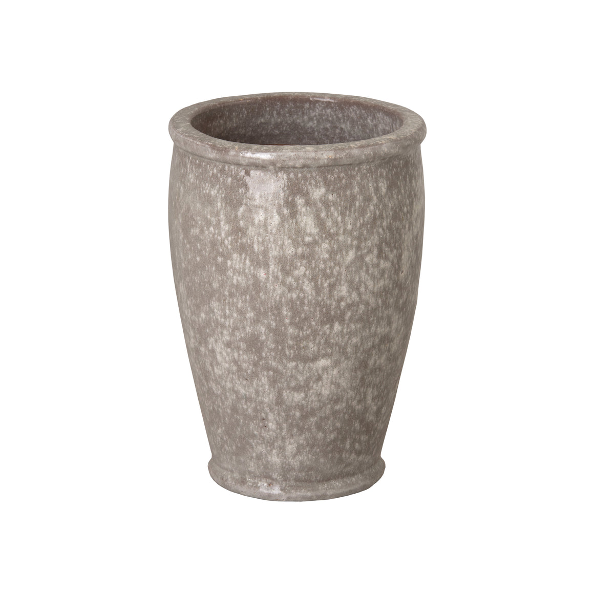 Small Rimmed Ceramic Planter - Gray