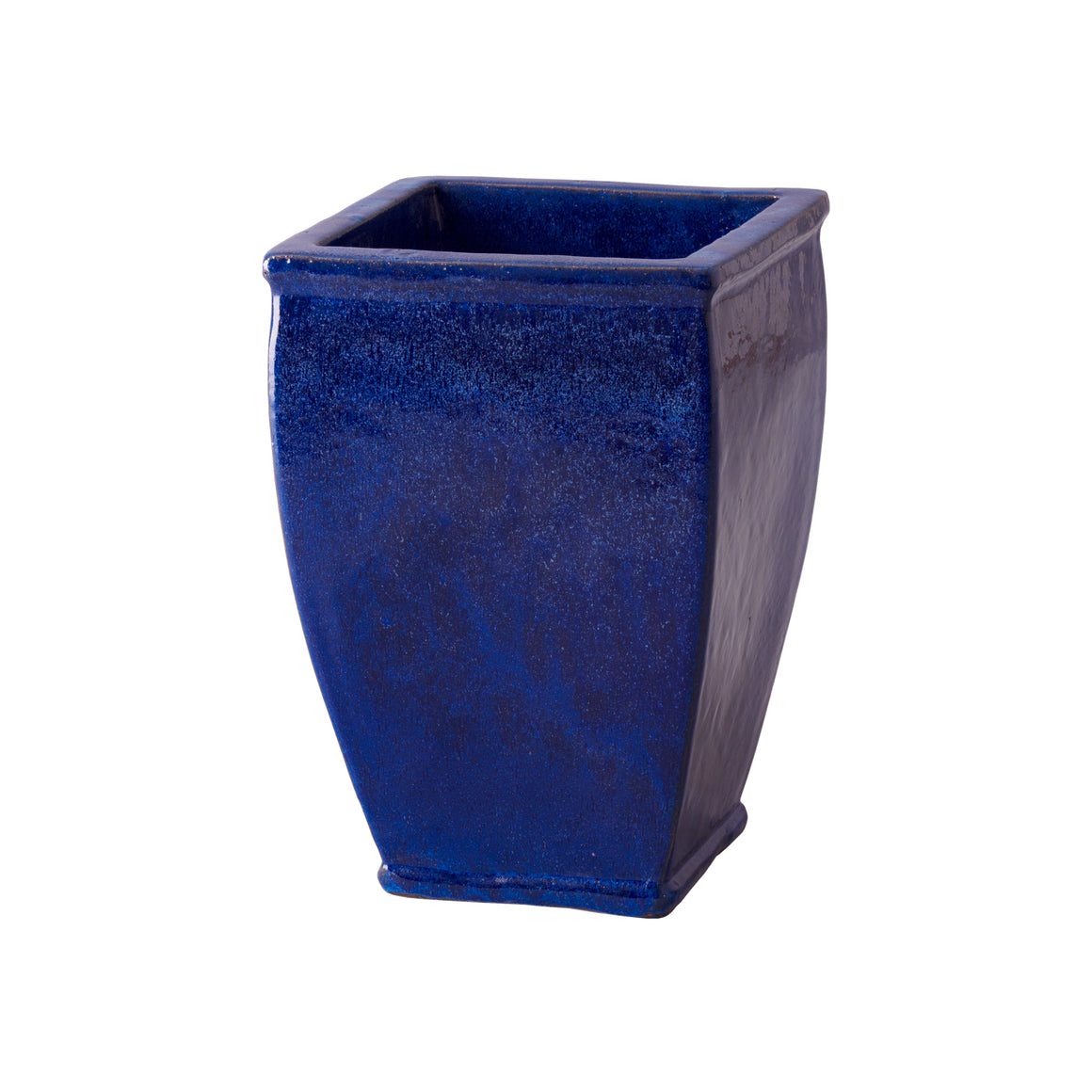 Small Square Planter with a Blue Glaze
