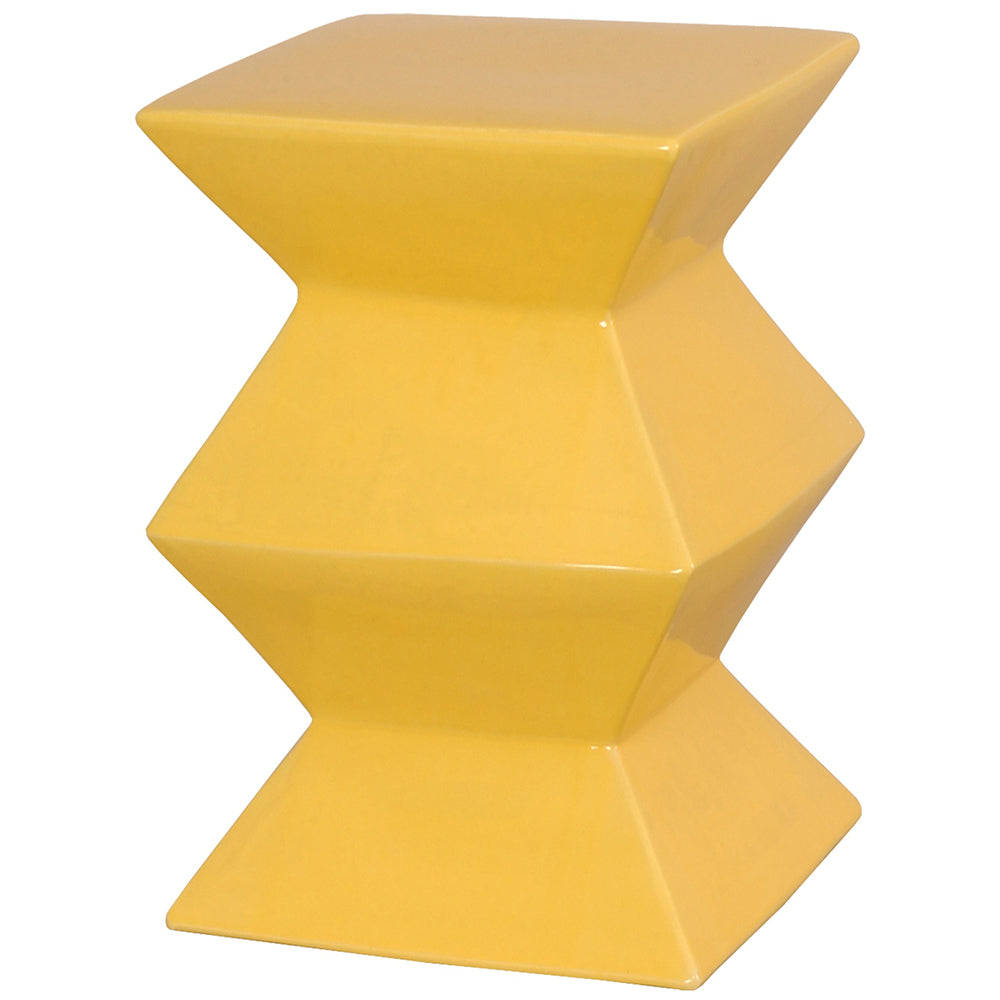Zigzag Garden Stool - Yellow