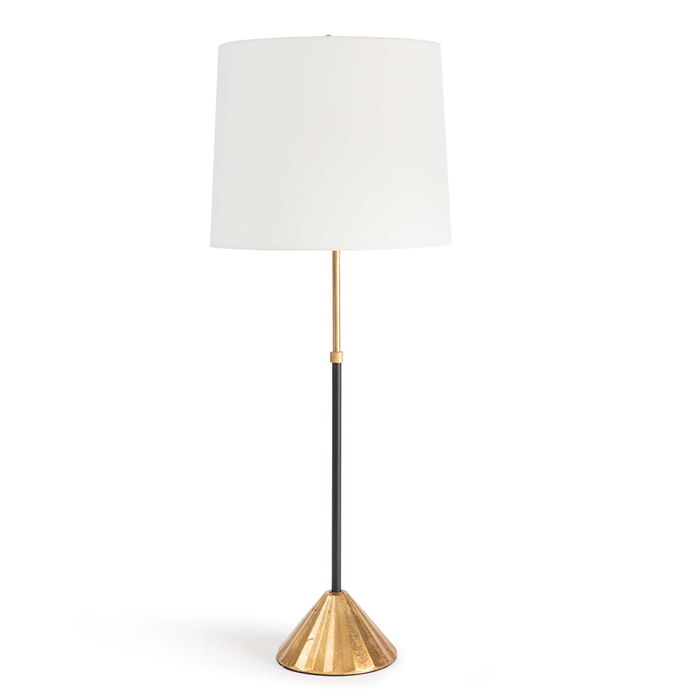 Coastal Living Parasol Gold Leaf Table Lamp with Linen Shade