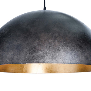 Regina Andrew Large Dome Pendant with Gold Leaf Interior – Black